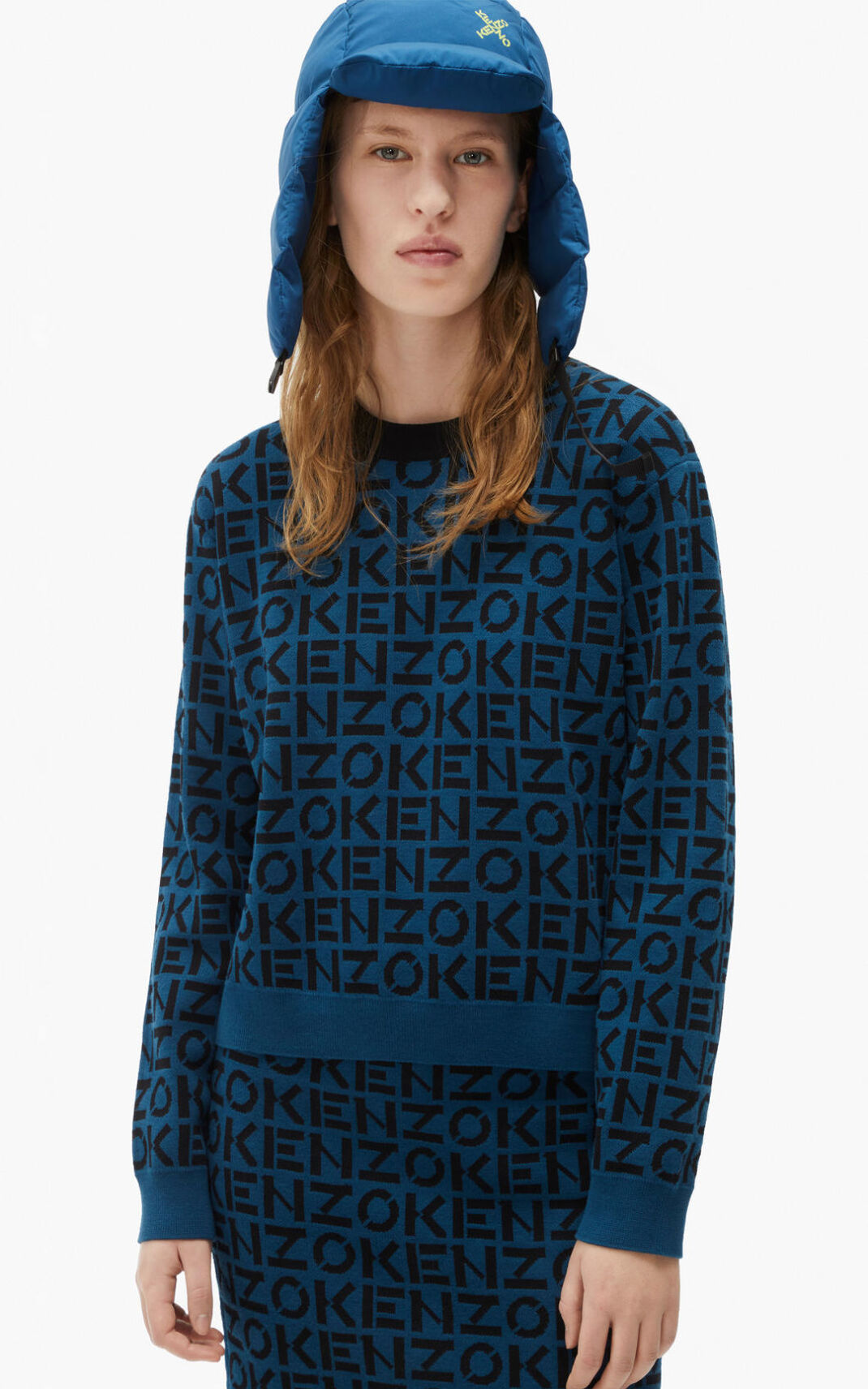 Kenzo Sport monogram Striktrøje Dame - MørkeBlå DK-571794